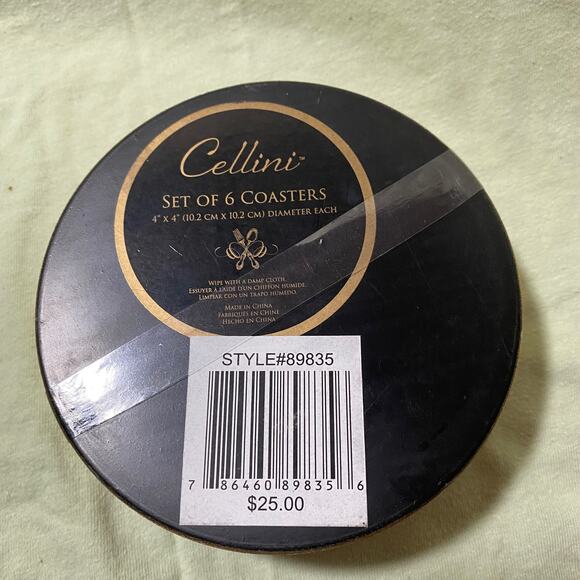 NWT - Cellini Coaster Set - 6 coasters and base - Picture 3 of 4